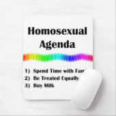 Homosexuelle Agenda Mousepad (Mit Mouse)