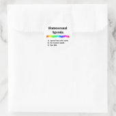 Homosexuelle Agenda Runder Aufkleber (Tasche)