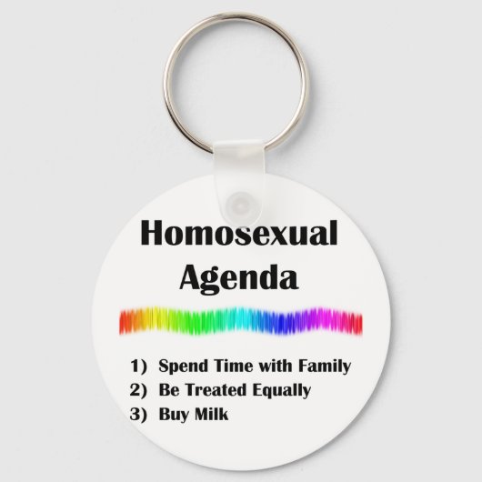 Homosexuelle Agenda Schlüsselanhänger (Vorderseite)