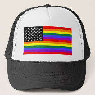 Homosexuelle Amerika-Stolz-Flagge Truckerkappe