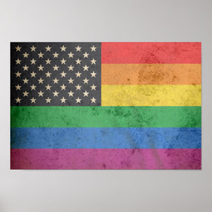 Homosexuelle amerikanische Flagge Poster