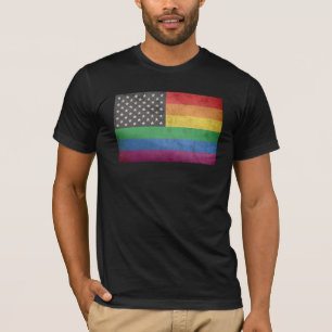 Homosexuelle amerikanische Flagge T-Shirt