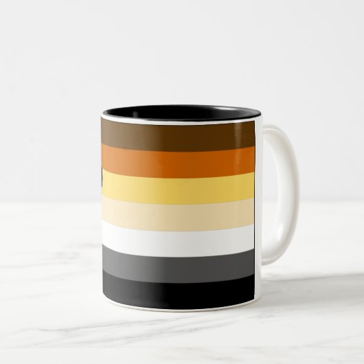 Homosexuelle Bärn-Stolz-Flagge Zweifarbige Tasse (VorderseiteRechts)