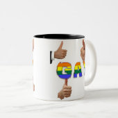 Homosexuelle Daumen oben Zweifarbige Tasse (VorderseiteRechts)