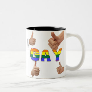 Homosexuelle Daumen oben Zweifarbige Tasse