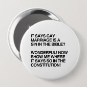 HOMOSEXUELLE EHE IST EINE SÜNDE IN DER BIBEL BUTTON (Vorne & Hinten)