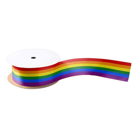Homosexuelle Flagge färbt Regenbogen 1,5" Satinband (Spule)