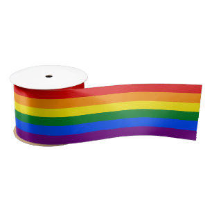Homosexuelle Flagge färbt Regenbogen 3" Satinband