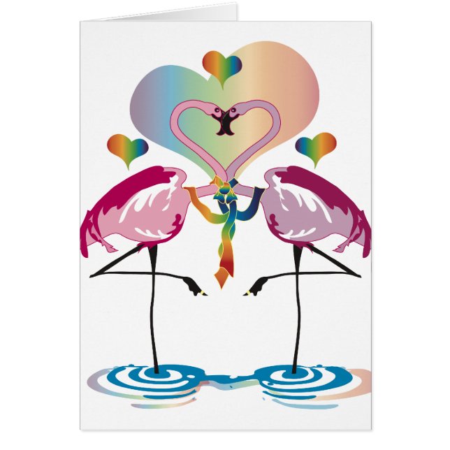 Homosexuelle Flamingo-Karten (Vorne)