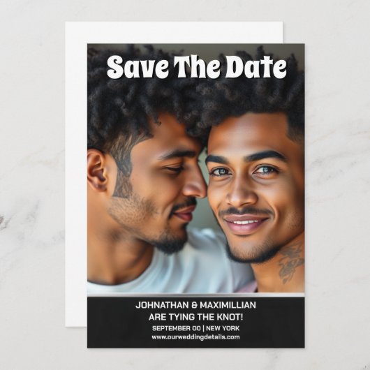 Homosexuelle Foto Save the Date Hochzeit (Vorne/Hinten)
