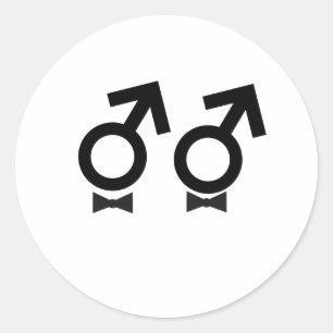 Homosexuelle Heirat-T - Shirt Runder Aufkleber