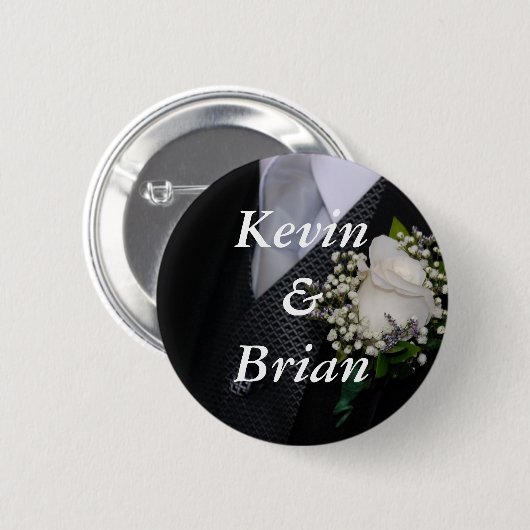 Homosexuelle Hochzeit Button (Vorne & Hinten)