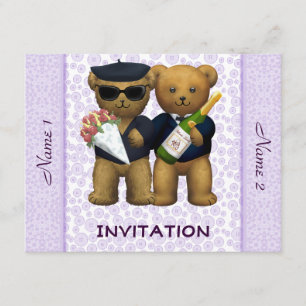 Homosexuelle Hochzeit - Einladung - Teddybären