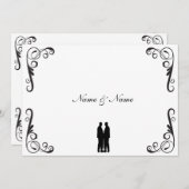 Homosexuelle Hochzeits-Einladung - zwei Bräutigame Einladung (Vorne/Hinten)