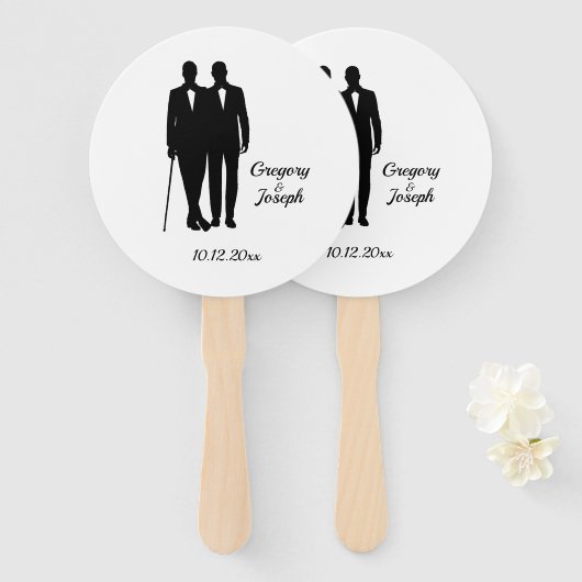 Homosexuelle Hochzeitsräume mit Namen und Datum Fächer (Vorne und Hinten)