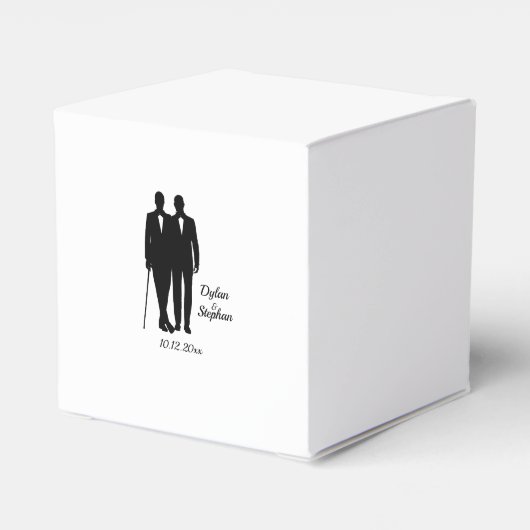 Homosexuelle Hochzeitsräume mit Namen und Datum Geschenkschachtel (Rückseite)