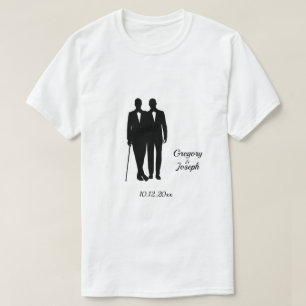Homosexuelle Hochzeitsräume mit Namen und Datum T-Shirt