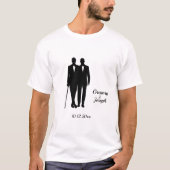 Homosexuelle Hochzeitsräume mit Namen und Datum T-Shirt (Vorderseite)