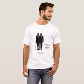 Homosexuelle Hochzeitsräume mit Namen und Datum T-Shirt (Vorne ganz)