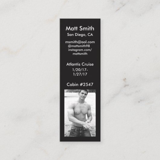 Homosexuelle Kreuzfahrt-Karte Mini Visitenkarte (Vorderseite)