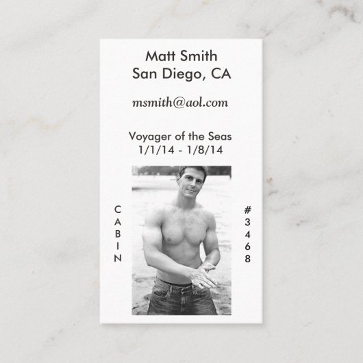 Homosexuelle Kreuzfahrt-Karte (mit Rückseite) Visitenkarte (Vorderseite)