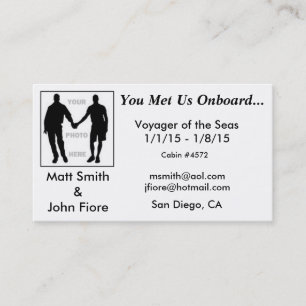 Homosexuelle Kreuzfahrt-Karte (mit Rückseite) Visitenkarte