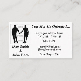 Homosexuelle Kreuzfahrt-Karte (mit Rückseite) Visitenkarte