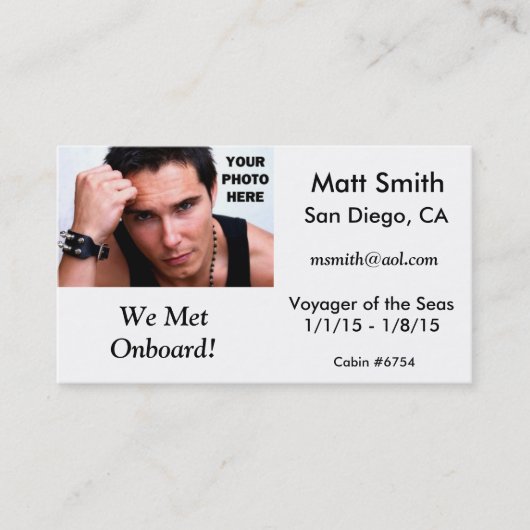 Homosexuelle Kreuzfahrt-Karte Visitenkarte (Vorderseite)