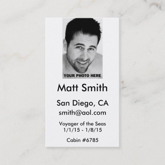 Homosexuelle Kreuzfahrt-Karte Visitenkarte (Vorderseite)