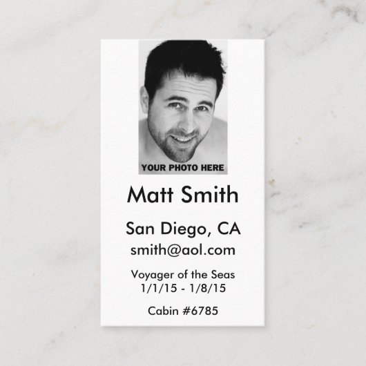 Homosexuelle Kreuzfahrt-Karte Visitenkarte (Vorderseite)