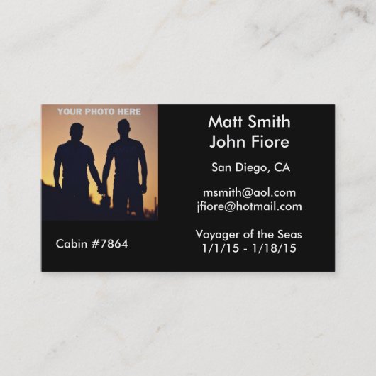 Homosexuelle Kreuzfahrt-Karte Visitenkarte (Vorderseite)