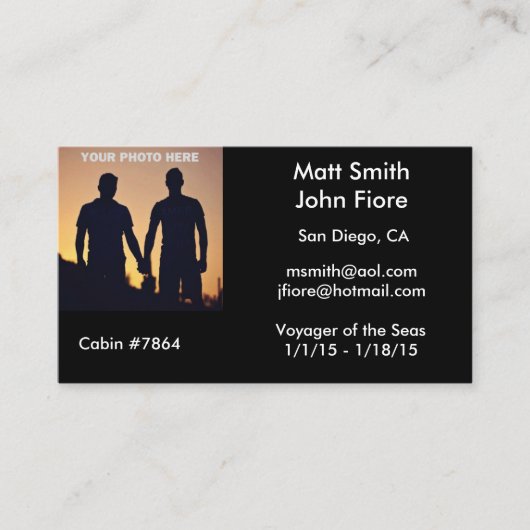 Homosexuelle Kreuzfahrt-Karte Visitenkarte (Vorderseite)