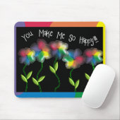 Homosexuelle lesbische Regenbogen-Blumen Mousepad (Mit Mouse)