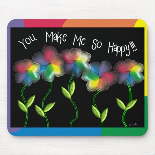 Homosexuelle lesbische Regenbogen-Blumen Mousepad (Vorne)