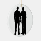 Homosexuelle Paar-Silhouette Keramik Ornament (Rechts)