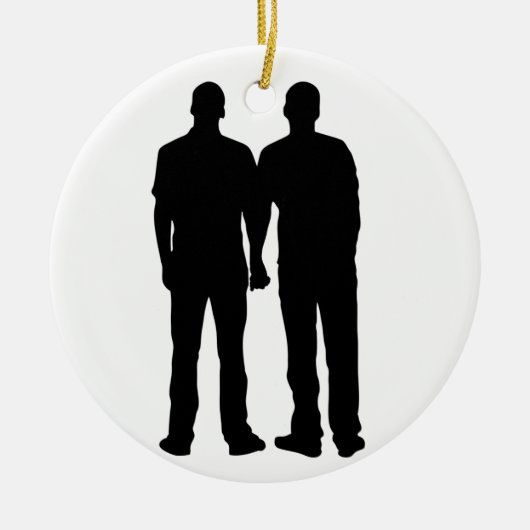 Homosexuelle Paar-Silhouette Keramik Ornament (Vorne)