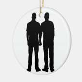 Homosexuelle Paar-Silhouette Keramik Ornament (Links)