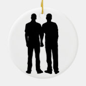 Homosexuelle Paar-Silhouette Keramik Ornament (Hinten)