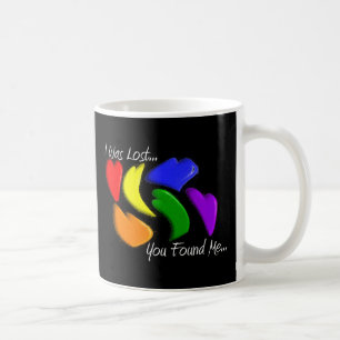 Homosexuelle Regenbogen-Herzen, die "ich verloren Kaffeetasse