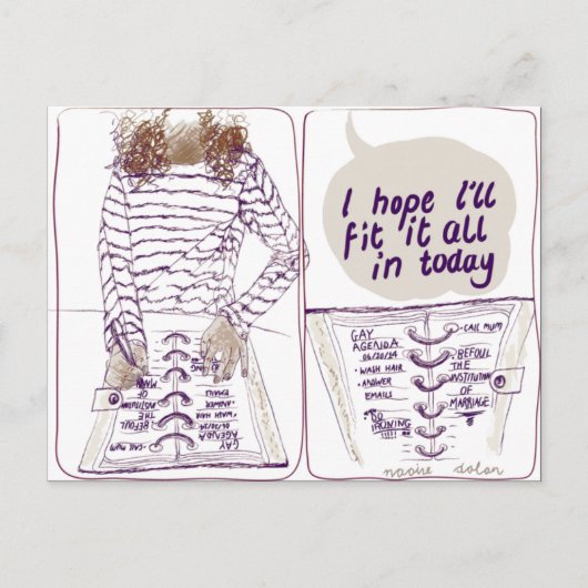 Homosexuelle Tagesordnung Postkarte (Vorderseite)