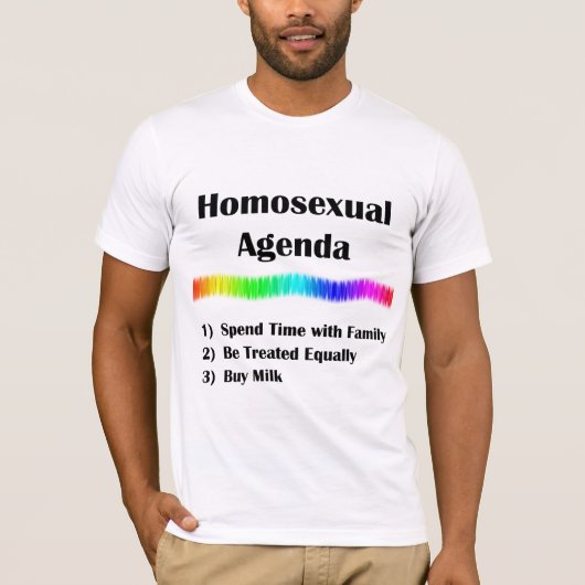 Homosexuelle Tagesordnung T-Shirt (Vorderseite)