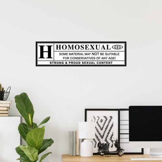 Homosexuelle Warnhinweise Poster (Heimbüro)