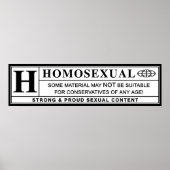 Homosexuelle Warnhinweise Poster (Vorne)