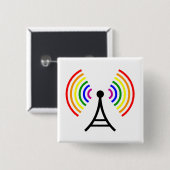 Homosexuelle Wifi Regenbogen-Signal-Antenne Button (Vorne & Hinten)
