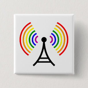 Homosexuelle Wifi Regenbogen-Signal-Antenne Button