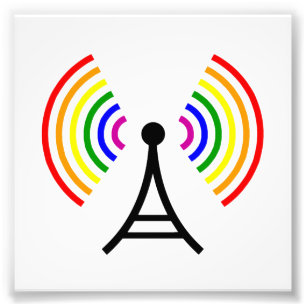 Homosexuelle WiFi-Regenbogen-Signal-Antenne Fotodruck