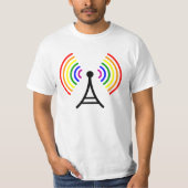 Homosexuelle WiFi-Regenbogen-Signal-Antenne T-Shirt (Vorderseite)