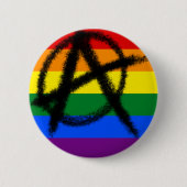 homosexueller Anarchieknopf des Regenbogens Button (Vorderseite)