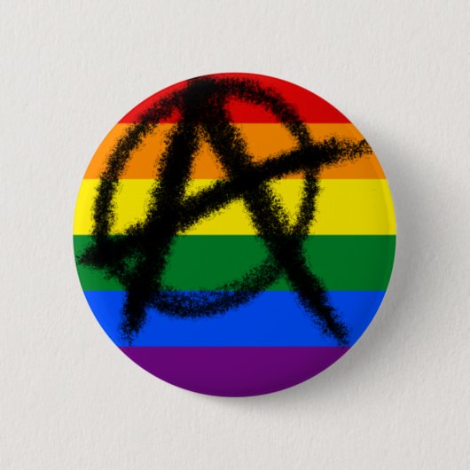homosexueller Anarchieknopf des Regenbogens Button (Vorderseite)