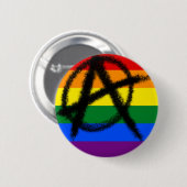 homosexueller Anarchieknopf des Regenbogens Button (Vorne & Hinten)